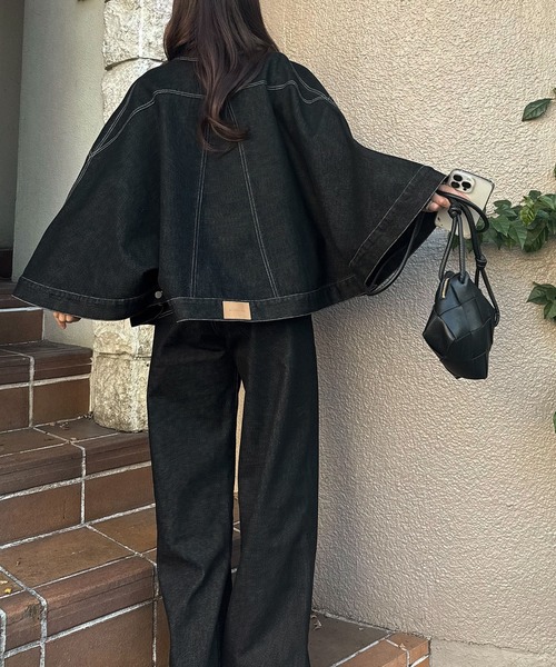 WILLFULLY(ウィルフリー)の「lace embellished hem straight denim PT(デニムパンツ・レディース・ブラック/ライトブルー・S/M)」の10枚目の写真