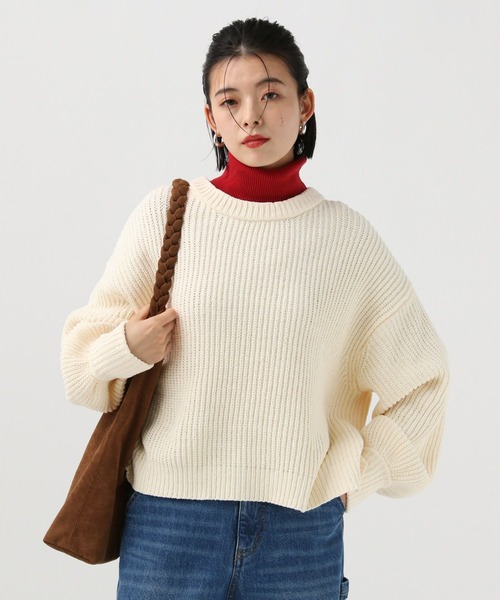 BAYFLOW(ベイフロー)の「モールアゼニットプルオーバー(ニット/セーター・レディース・ブルー/ネイビー/レッド/オフホワイト・FREE)」の2枚目の写真