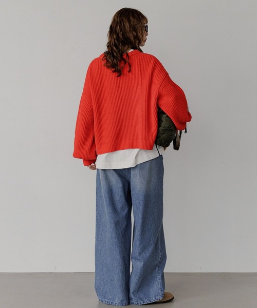 BAYFLOW(ベイフロー)の「モールアゼニットプルオーバー(ニット/セーター・レディース・ブルー/ネイビー/レッド/オフホワイト・FREE)」の7枚目の写真