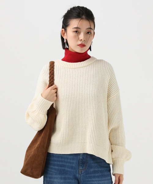 BAYFLOW(ベイフロー)の「モールアゼニットプルオーバー(ニット/セーター・レディース・ブルー/ネイビー/レッド/オフホワイト・FREE)」の12枚目の写真