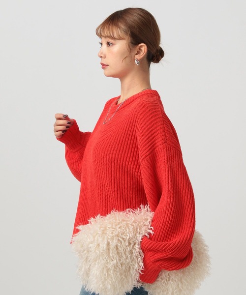 BAYFLOW(ベイフロー)の「モールアゼニットプルオーバー(ニット/セーター・レディース・ブルー/ネイビー/レッド/オフホワイト・FREE)」の15枚目の写真