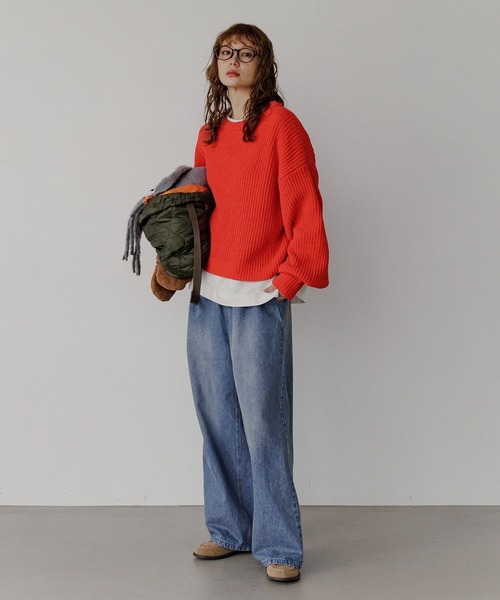 BAYFLOW(ベイフロー)の「モールアゼニットプルオーバー(ニット/セーター・レディース・ブルー/ネイビー/レッド/オフホワイト・FREE)」の21枚目の写真