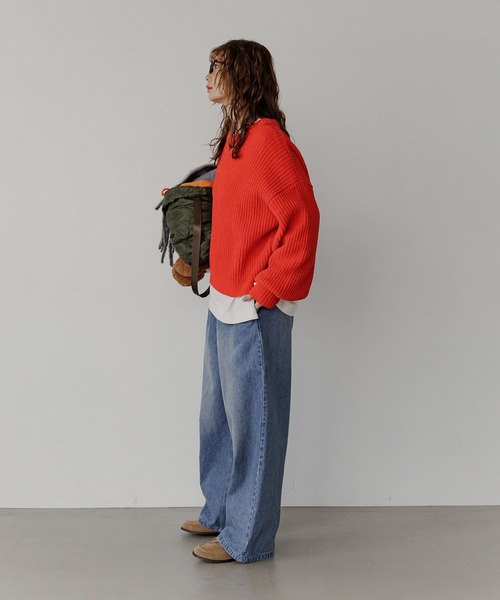 BAYFLOW(ベイフロー)の「モールアゼニットプルオーバー(ニット/セーター・レディース・ブルー/ネイビー/レッド/オフホワイト・FREE)」の22枚目の写真