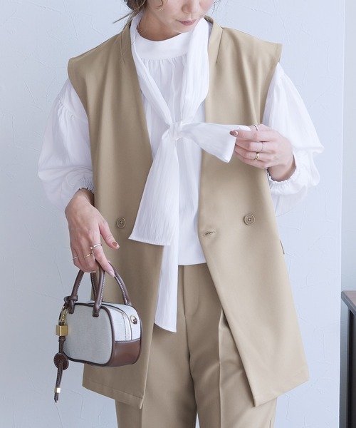 reca（レカ）の「ノーカラーベスト（スーツベスト・レディース・ブラック/ベージュ/グレー・LL/L/M/S）」の12枚目の写真