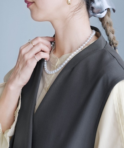 reca（レカ）の「ノーカラーベスト（スーツベスト・レディース・ブラック/ベージュ/グレー・LL/L/M/S）」の9枚目の写真