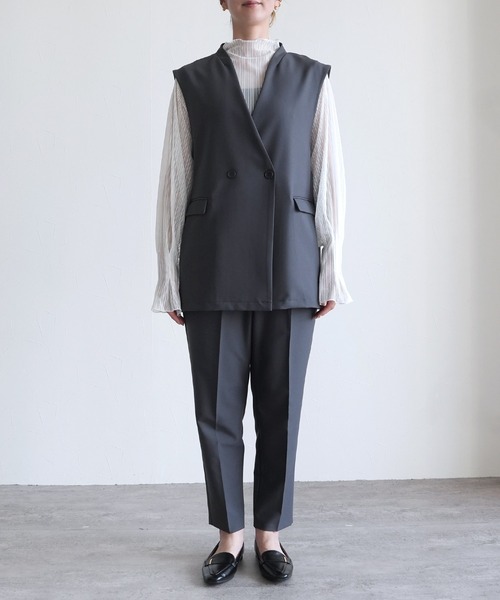 reca（レカ）の「ノーカラーベスト（スーツベスト・レディース・ブラック/ベージュ/グレー・LL/L/M/S）」の17枚目の写真