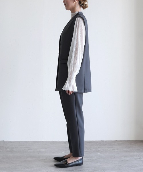 reca（レカ）の「ノーカラーベスト（スーツベスト・レディース・ブラック/ベージュ/グレー・LL/L/M/S）」の18枚目の写真