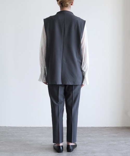 reca（レカ）の「ノーカラーベスト（スーツベスト・レディース・ブラック/ベージュ/グレー・LL/L/M/S）」の19枚目の写真