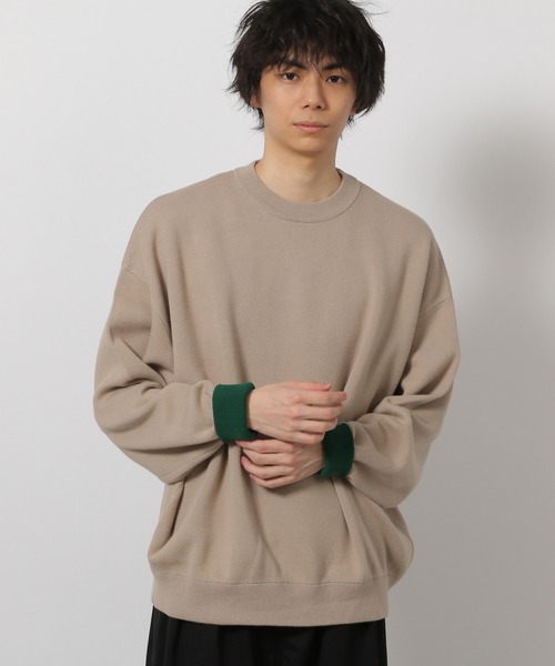 LAKOLE(ラコレ)の「スウェットライク配色プルオーバー / 634775(ニット/セーター・メンズ・グレー/チャコール/ベージュ/ブルー・LARGE/MEDIUM)」の3枚目の写真