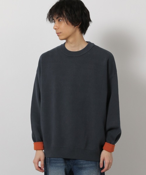 LAKOLE(ラコレ)の「スウェットライク配色プルオーバー / 634775(ニット/セーター・メンズ・グレー/チャコール/ベージュ/ブルー・LARGE/MEDIUM)」の2枚目の写真