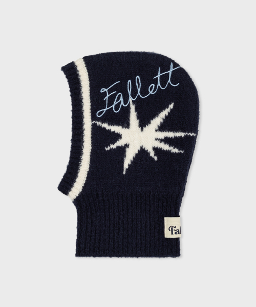 Fallett（ファレット）の「ドローイングガーデンニットバラクラバネイビー（ニットキャップ/ビーニー・レディース・その他・FREE）」の3枚目の写真
