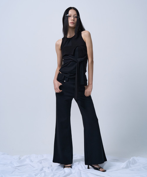 ZIZEMUSEUM（ジゼミュージアム）の「UNBALANCE TUBE TOP (BLACK)（Tシャツ/カットソー・レディース・その他・ONE SIZE）」の4枚目の写真
