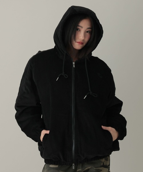 SOME PLACE(サムプレイス)の「【UNISEX】SOME PLACE/コーデュロイダウンジャケット(ダウンジャケット/コート・レディース・ブラック/アイボリー・FREE)」の9枚目の写真