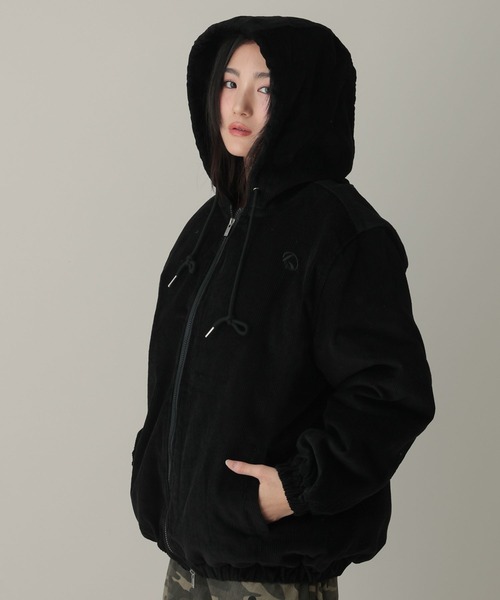 SOME PLACE(サムプレイス)の「【UNISEX】SOME PLACE/コーデュロイダウンジャケット(ダウンジャケット/コート・レディース・ブラック/アイボリー・FREE)」の10枚目の写真