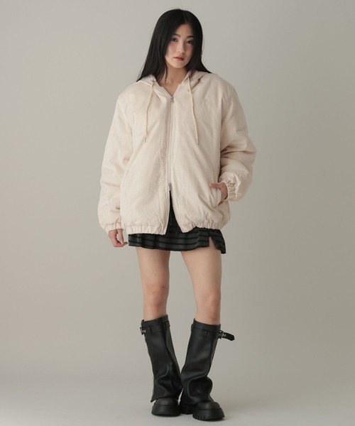 SOME PLACE(サムプレイス)の「【UNISEX】SOME PLACE/コーデュロイダウンジャケット(ダウンジャケット/コート・レディース・ブラック/アイボリー・FREE)」の11枚目の写真
