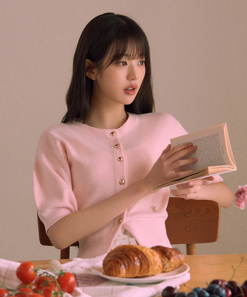 VOLUME SLEEVE HALF CARDIGAN PINK（カーディガン/ボレロ）｜ROLAROLA