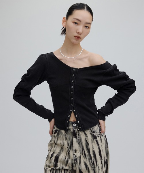SLEEVE BALLOON LIKE DENIM Ameri♡ TOP CUT SLEEVE BALLOON LIKE DENIM AMERI トップス CUT 【公式通販】 TOP トップス