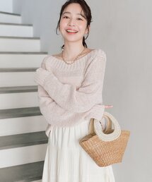 La boutique BonBon | 【今すぐお届け！・着回し力抜群】テープヤーンラメクロップドニット(ニット/セーター)