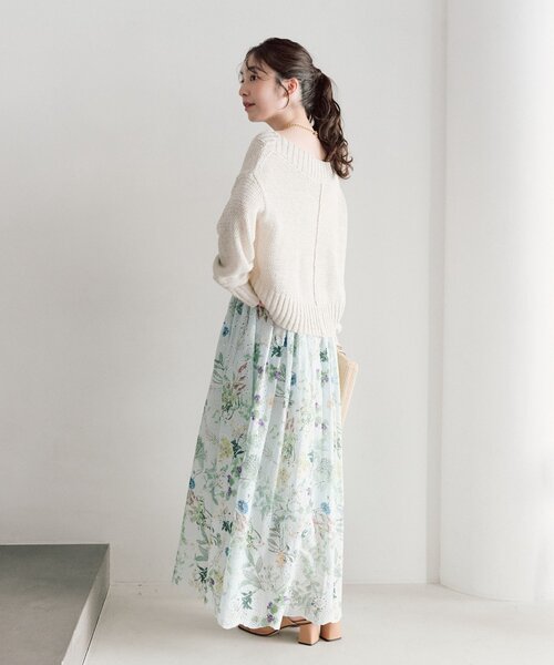 La boutique BonBon（ラブティックボンボン）の「【今すぐお届け！・着回し力抜群】テープヤーンラメクロップドニット（ニット/セーター・レディース・ライトベージュ/ライトグレー/ピンク・FREE）」の21枚目の写真