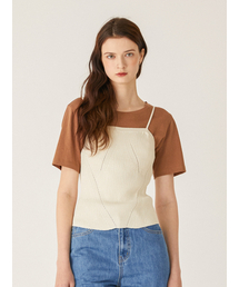 MERCIANNES（メルシアンエス）の「Bustier Knit Top_CREAM (SA3VKN1_21)（Tシャツ/カットソー）」