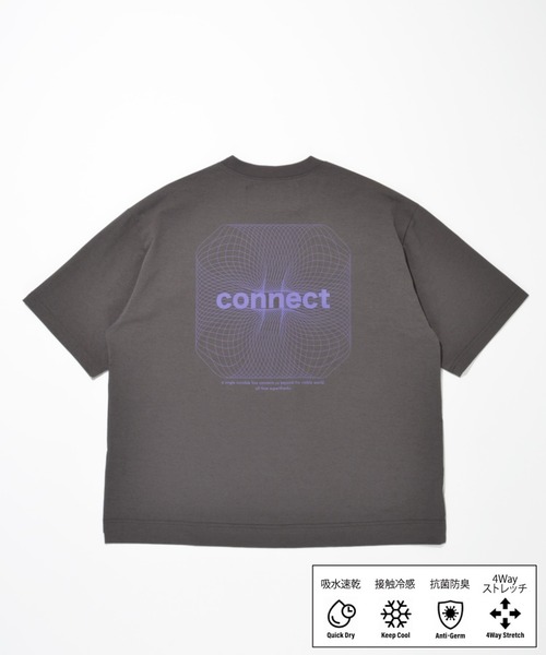 SUPERTHANKS（スーパーサンクス）の「【吸水速乾・接触冷感・抗菌防臭】バックプリントTシャツ[connect] Functional S/S T-shirt（Tシャツ/カットソー・メンズ・ブラック/チャコールグレー/ベージュ/ホワイト・S/L/M）」の3枚目の写真