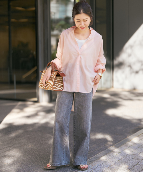 Spick & Span（スピックアンドスパン）の「《新色有り / 追加》ガーメントダイカシュクールシャツ（シャツ/ブラウス・レディース・ピンク系その他/アイボリー/ライトグリーン/ベージュ系その他/ブラックミックス・FREE）」の14枚目の写真