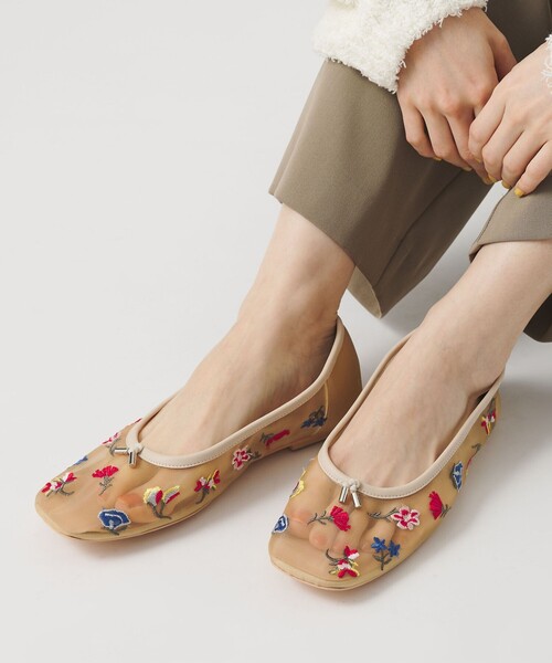 BEAUTY&YOUTH UNITED ARROWS（ビューティーアンドユースユナイテッドアローズ）の「チュール フラワー エンブロイダリー バレエシューズ（バレエシューズ・レディース・ブラック/ナチュラル・36/36h/37/37h）」の10枚目の写真