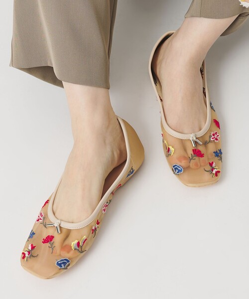 BEAUTY&YOUTH UNITED ARROWS（ビューティーアンドユースユナイテッドアローズ）の「チュール フラワー エンブロイダリー バレエシューズ（バレエシューズ・レディース・ブラック/ナチュラル・36/36h/37/37h）」の11枚目の写真