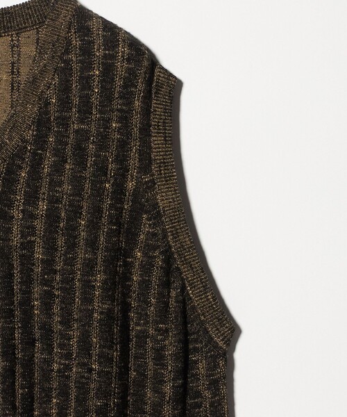 crepuscule（クレプスキュール）の「＜crepuscule × Steven Alan＞ RY/LNN VEST/ニットベスト（ニット/セーター・メンズ・ブラック/オフホワイト・1/2）」の5枚目の写真