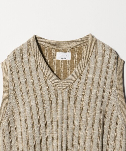crepuscule（クレプスキュール）の「＜crepuscule × Steven Alan＞ RY/LNN VEST/ニットベスト（ニット/セーター・メンズ・ブラック/オフホワイト・1/2）」の8枚目の写真