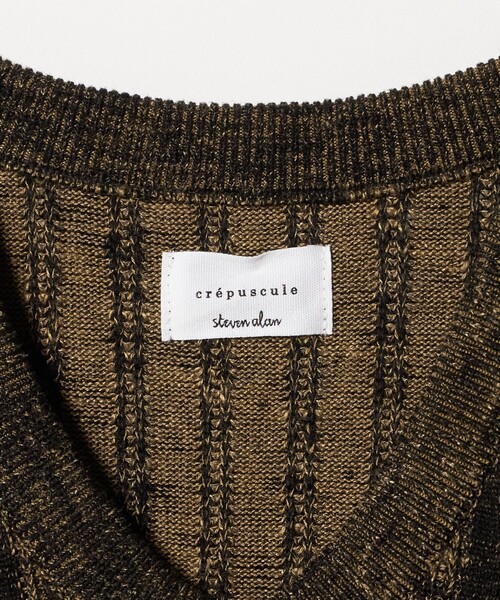 crepuscule（クレプスキュール）の「＜crepuscule × Steven Alan＞ RY/LNN VEST/ニットベスト（ニット/セーター・メンズ・ブラック/オフホワイト・1/2）」の10枚目の写真