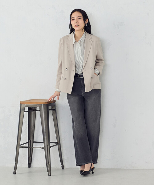 COMME CA ISM(コムサイズム)の「10オンスストレッチデニム ストレートパンツ(デニムパンツ・レディース・インディゴブルー/ブラック・MEDIUM/SMALL/LARGE/X-LARGE)」の3枚目の写真