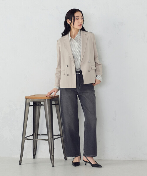 COMME CA ISM(コムサイズム)の「10オンスストレッチデニム ストレートパンツ(デニムパンツ・レディース・インディゴブルー/ブラック・MEDIUM/SMALL/LARGE/X-LARGE)」の4枚目の写真