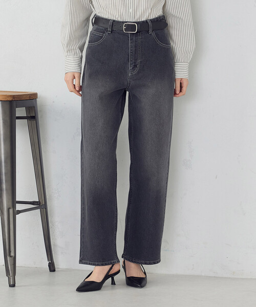 COMME CA ISM(コムサイズム)の「10オンスストレッチデニム ストレートパンツ(デニムパンツ・レディース・インディゴブルー/ブラック・MEDIUM/SMALL/LARGE/X-LARGE)」の6枚目の写真