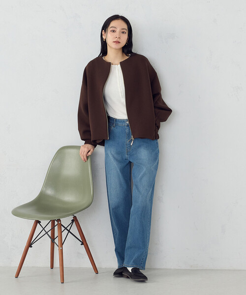COMME CA ISM(コムサイズム)の「10オンスストレッチデニム ストレートパンツ(デニムパンツ・レディース・インディゴブルー/ブラック・MEDIUM/SMALL/LARGE/X-LARGE)」の7枚目の写真