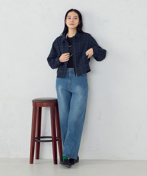 COMME CA ISM(コムサイズム)の「10オンスストレッチデニム ストレートパンツ(デニムパンツ・レディース・インディゴブルー/ブラック・MEDIUM/SMALL/LARGE/X-LARGE)」の10枚目の写真