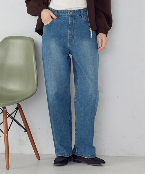 COMME CA ISM(コムサイズム)の「10オンスストレッチデニム ストレートパンツ(デニムパンツ・レディース・インディゴブルー/ブラック・MEDIUM/SMALL/LARGE/X-LARGE)」の12枚目の写真