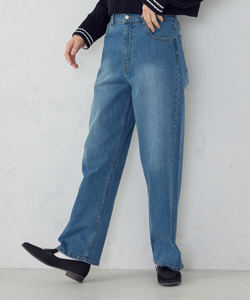 COMME CA ISM(コムサイズム)の「10オンスストレッチデニム ストレートパンツ(デニムパンツ・レディース・インディゴブルー/ブラック・MEDIUM/SMALL/LARGE/X-LARGE)」の14枚目の写真