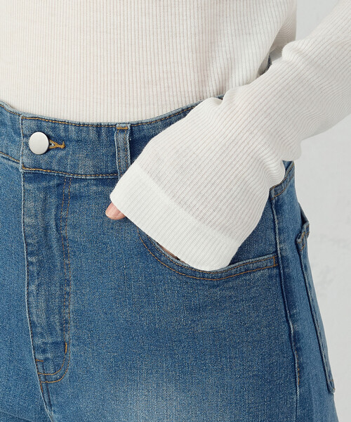 COMME CA ISM(コムサイズム)の「10オンスストレッチデニム ストレートパンツ(デニムパンツ・レディース・インディゴブルー/ブラック・MEDIUM/SMALL/LARGE/X-LARGE)」の19枚目の写真