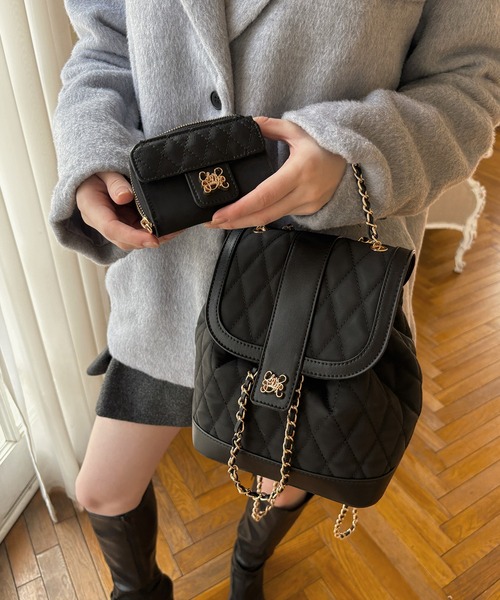 my twilight(マイトワイライト)の「mytwilight キルティング チェーン リュック(バックパック/リュック・レディース・ブラック/キャメル/ベージュ・FREE)」の14枚目の写真