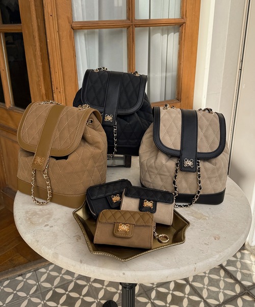 my twilight(マイトワイライト)の「mytwilight キルティング チェーン リュック(バックパック/リュック・レディース・ブラック/キャメル/ベージュ・FREE)」の7枚目の写真
