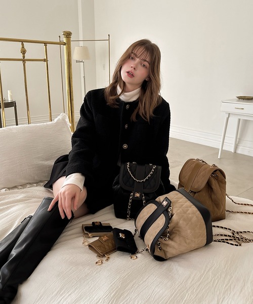 my twilight(マイトワイライト)の「mytwilight キルティング チェーン リュック(バックパック/リュック・レディース・ブラック/キャメル/ベージュ・FREE)」の9枚目の写真