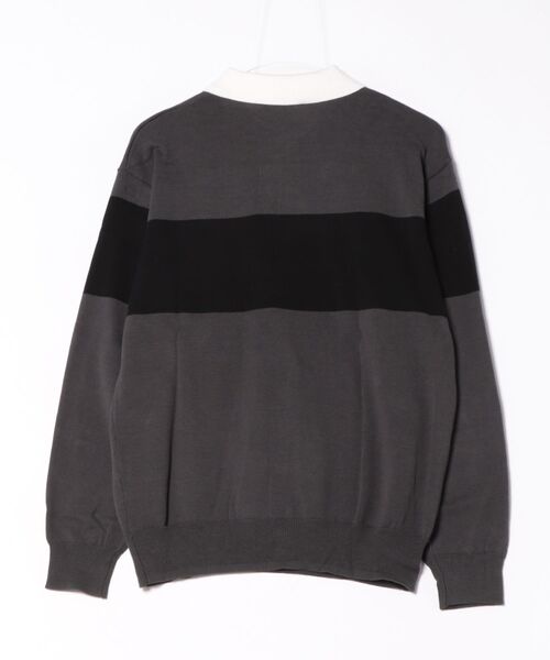 Arnold Palmer(アーノルドパーマー)の「シェア パネルボーダーニット ラガーシャツ(ニット/セーター・レディース・チャコールグレー/ネイビー・M/L/LL/S/XS)」の18枚目の写真