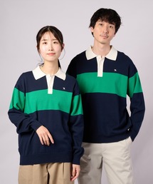 ラガーシャツ 長袖」に該当するブルー・ネイビー/青色系のファッション