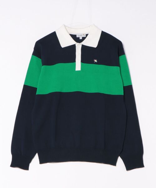 Arnold Palmer(アーノルドパーマー)の「シェア パネルボーダーニット ラガーシャツ(ニット/セーター・レディース・チャコールグレー/ネイビー・M/L/LL/S/XS)」の21枚目の写真