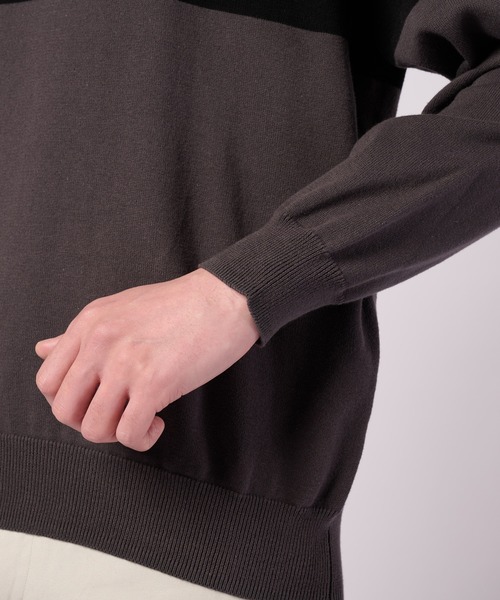 Arnold Palmer(アーノルドパーマー)の「シェア パネルボーダーニット ラガーシャツ(ニット/セーター・レディース・チャコールグレー/ネイビー・M/L/LL/S/XS)」の19枚目の写真