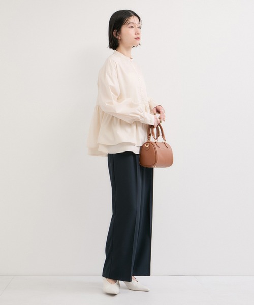 LE CERCLE par rope'（ルセルクルパーロペ）の「ペプラムギャザーブラウス（シャツ/ブラウス・レディース・ピンク/チャコールグレー/キナリ・FREE）」の15枚目の写真