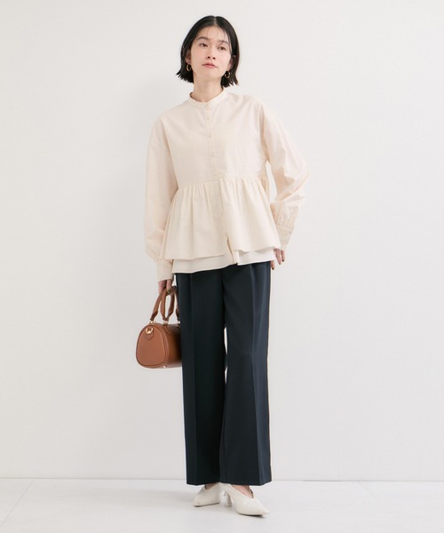 LE CERCLE par rope'（ルセルクルパーロペ）の「ペプラムギャザーブラウス（シャツ/ブラウス・レディース・ピンク/チャコールグレー/キナリ・FREE）」の16枚目の写真