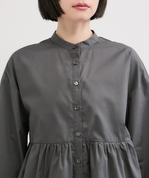 LE CERCLE par rope'（ルセルクルパーロペ）の「ペプラムギャザーブラウス（シャツ/ブラウス・レディース・ピンク/チャコールグレー/キナリ・FREE）」の11枚目の写真