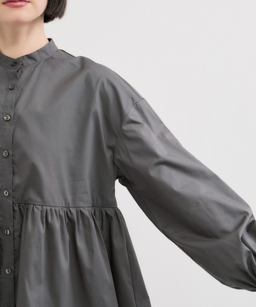 LE CERCLE par rope'（ルセルクルパーロペ）の「ペプラムギャザーブラウス（シャツ/ブラウス・レディース・ピンク/チャコールグレー/キナリ・FREE）」の12枚目の写真